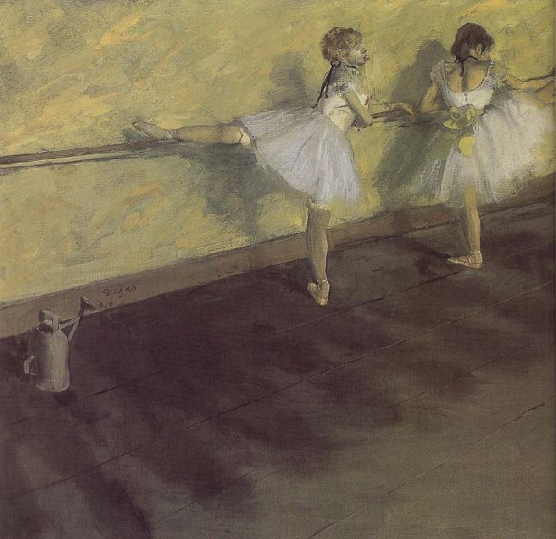 Edgar Degas ballerina being practising oil painting picture